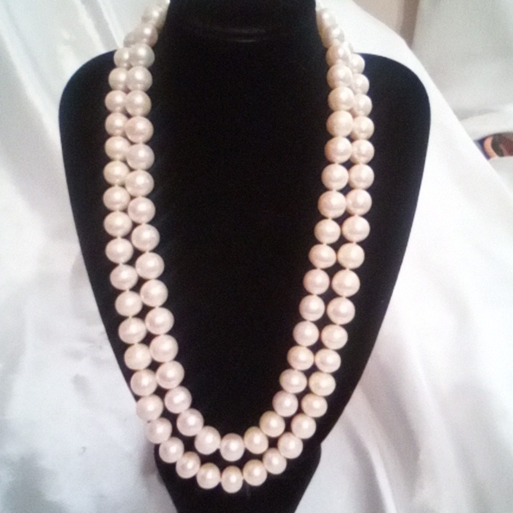 Genuine Pearl Double-Strand Necklace High Quality - Picture 5 of 5